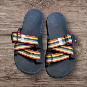 Chaco x New Belgium Brewing Women’s 5 Chillos Navy Blue Strappy Slide Sandals